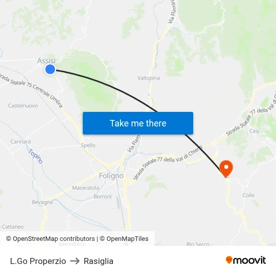 Properzio Square to Rasiglia map