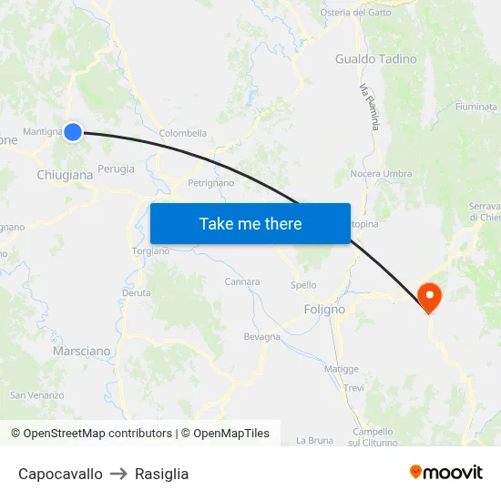 Capocavallo to Rasiglia map