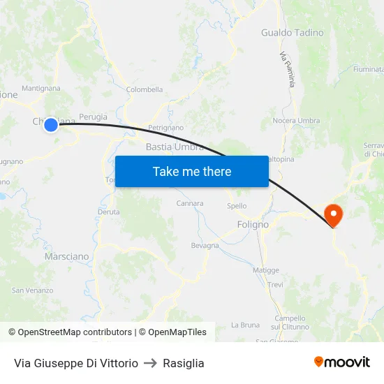 Giuseppe Di Vittorio Street to Rasiglia map