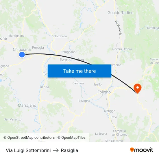 Luigi Settembrini Street to Rasiglia map