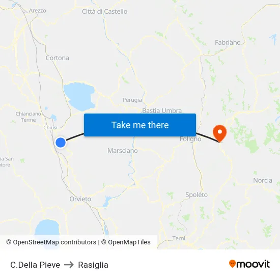 Città della Pieve to Rasiglia map