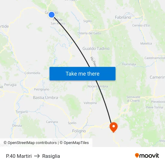 P.40 Martiri to Rasiglia map