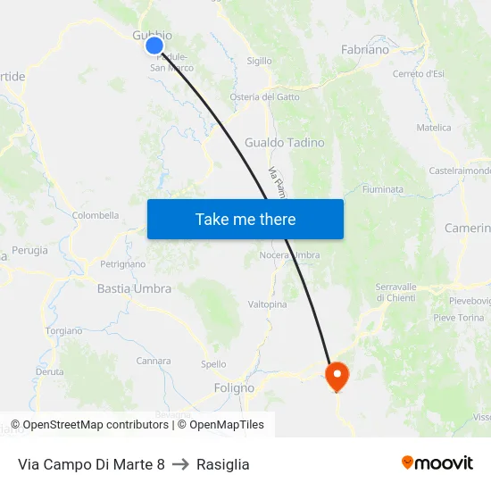 Via Campo Di Marte 8 to Rasiglia map
