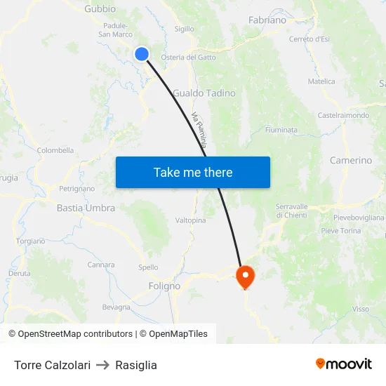 Torre Calzolari to Rasiglia map