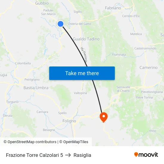 Frazione Torre Calzolari 5 to Rasiglia map