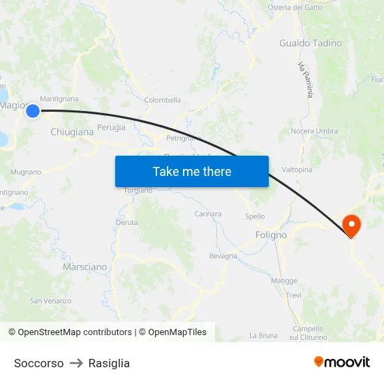 Emergency Services to Rasiglia map