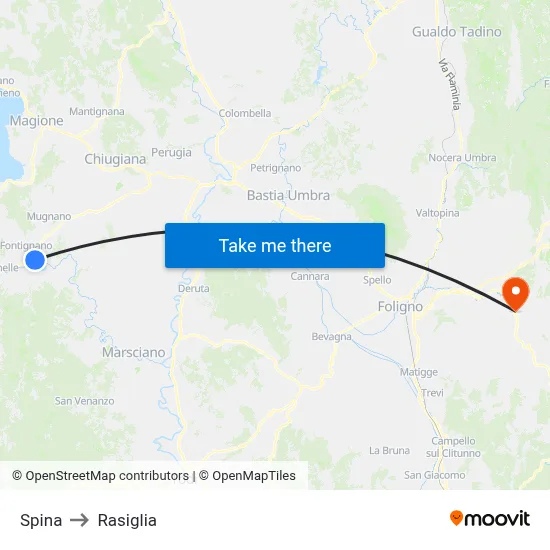 Spina to Rasiglia map