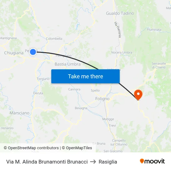 Via M. Alinda Brunamonti Brunacci to Rasiglia map