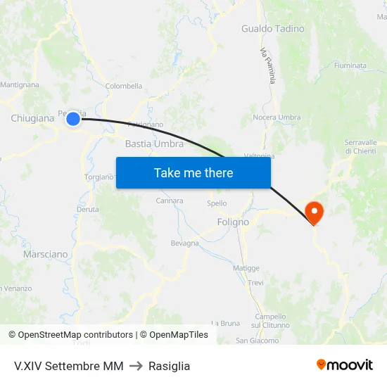 Via XIV September MM to Rasiglia map
