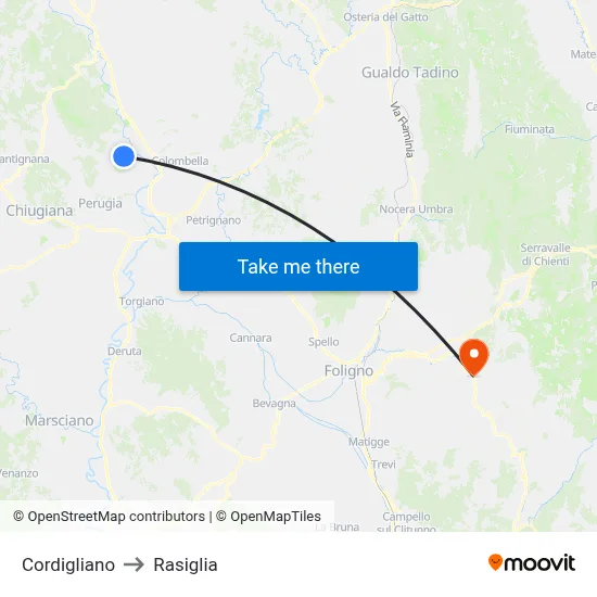 Cordigliano to Rasiglia map