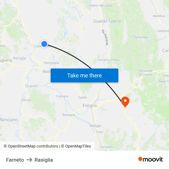 Farneto to Rasiglia map