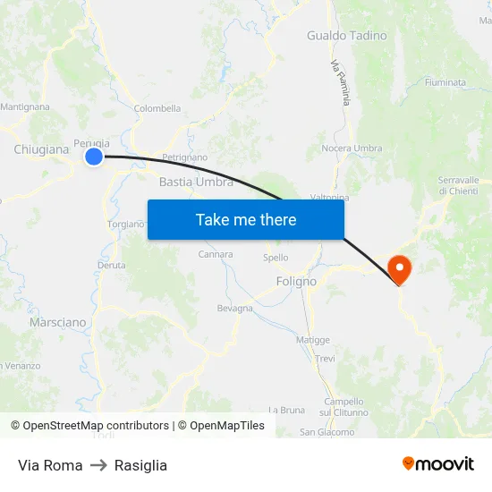 Via Roma to Rasiglia map