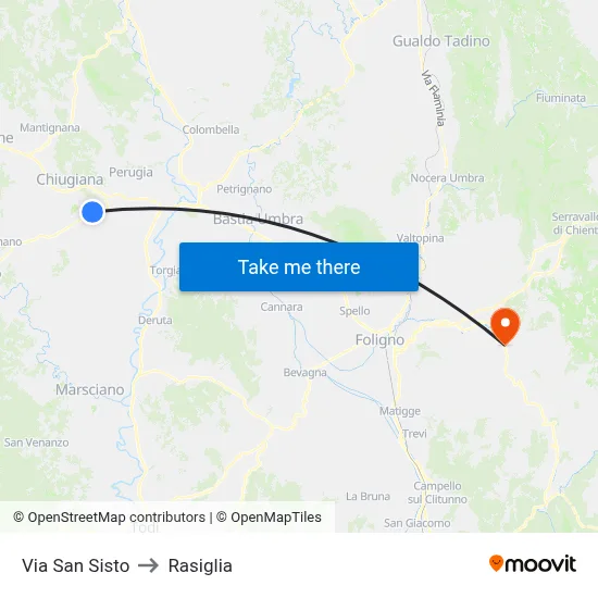 San Sisto Street to Rasiglia map