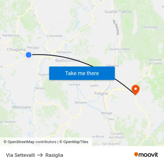 Settevalli Street to Rasiglia map