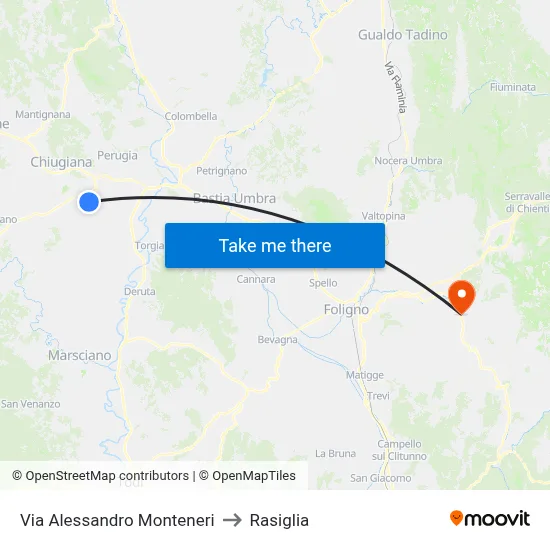 Via Alessandro Monteneri to Rasiglia map