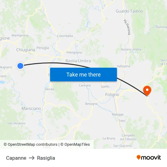 Cabins to Rasiglia map