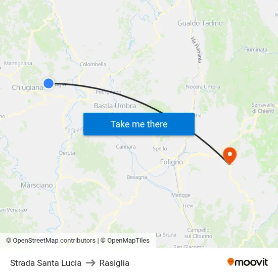 Santa Lucia Street to Rasiglia map