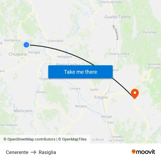 Cenerente to Rasiglia map