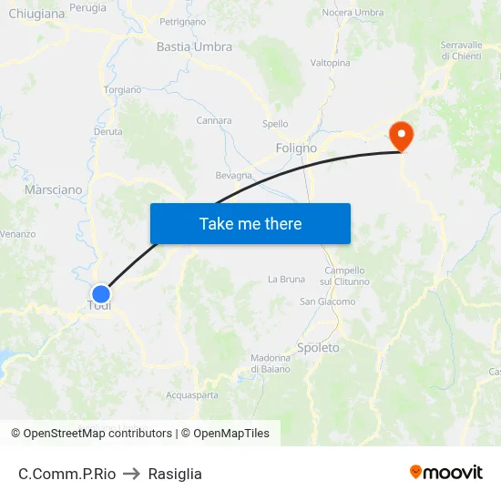 Rio Shopping Center to Rasiglia map