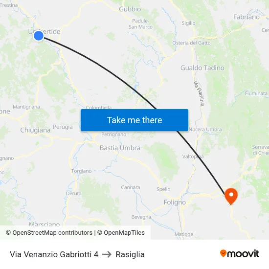 Via Venanzio Gabriotti 4 to Rasiglia map