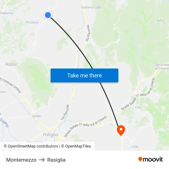 Montemezzo to Rasiglia map
