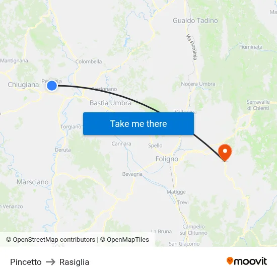 Pincetto to Rasiglia map