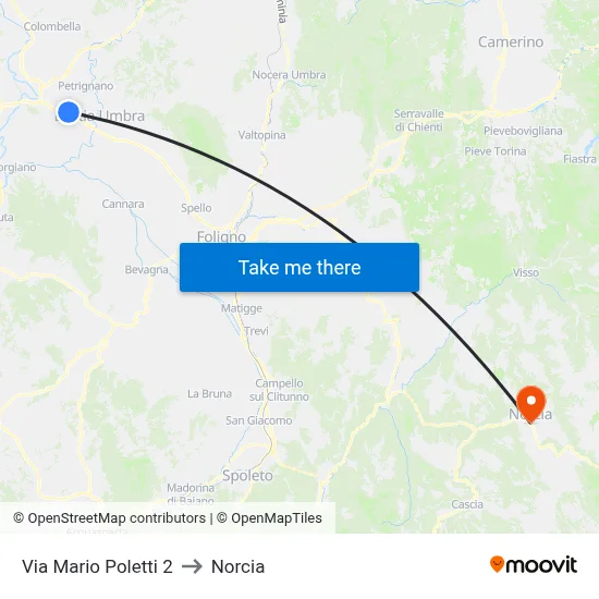 Mario Poletti Street 2 to Norcia map