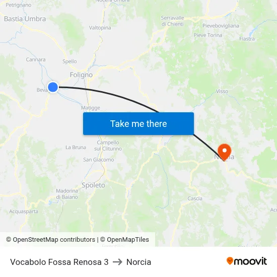 Fossa Renosa Area 3 to Norcia map