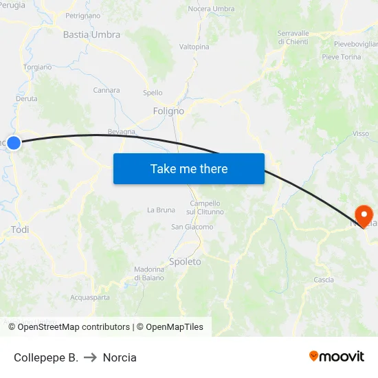 Collepepe B. to Norcia map