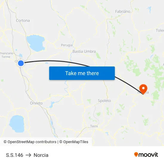S.S.146 to Norcia map