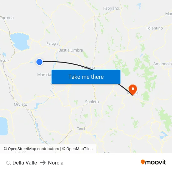 C. Della Valle to Norcia map