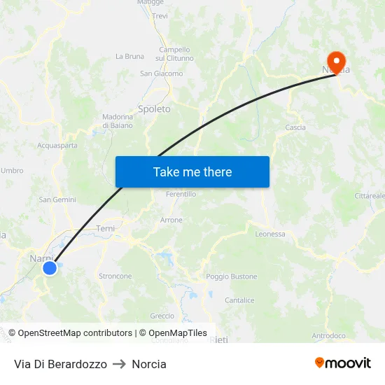 Berardozzo Street to Norcia map