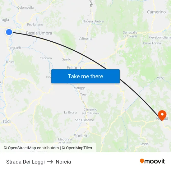 Loggi Road to Norcia map