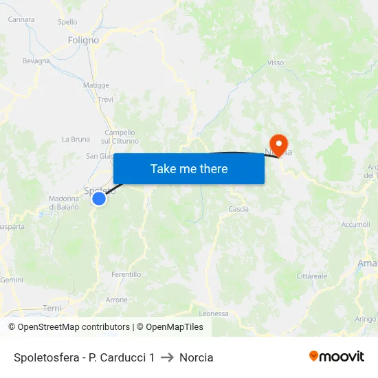 Spoletosphere - P. Carducci 1 to Norcia map