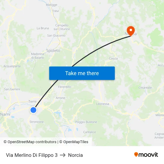 Merlino Di Filippo Street 3 to Norcia map