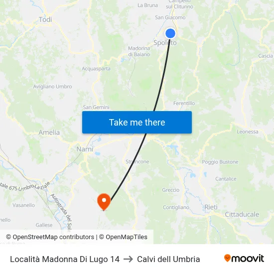 Madonna Di Lugo Locality 14 to Calvi dell Umbria map