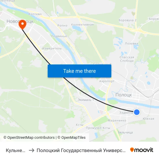 Кульнева to Полоцкий Государственный Университет map