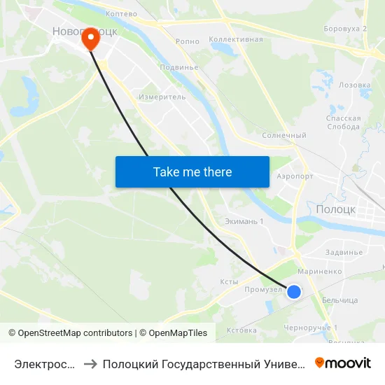 Электросети to Полоцкий Государственный Университет map