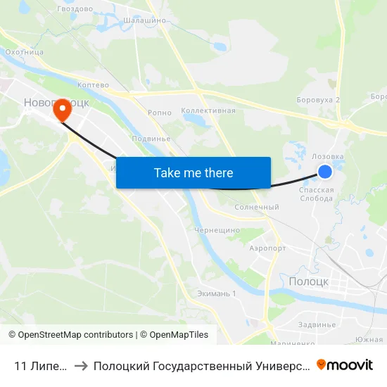 11 Липеня to Полоцкий Государственный Университет map