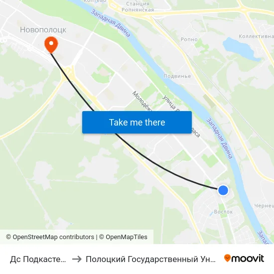 Дс Подкастельцы to Полоцкий Государственный Университет map