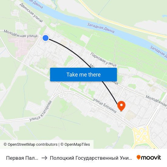 Первая Палатка to Полоцкий Государственный Университет map
