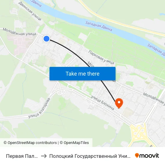 Первая Палатка to Полоцкий Государственный Университет map