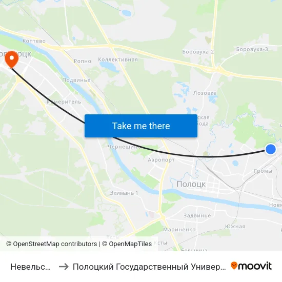 Невельская to Полоцкий Государственный Университет map