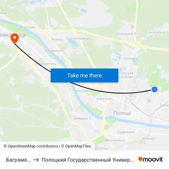 Баграмяна to Полоцкий Государственный Университет map