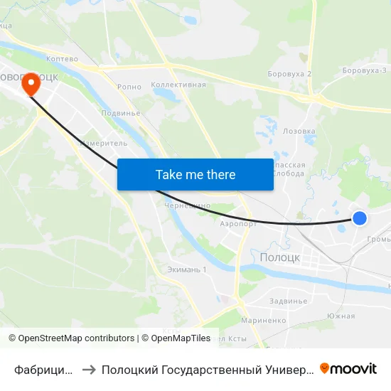 Фабрициуса to Полоцкий Государственный Университет map