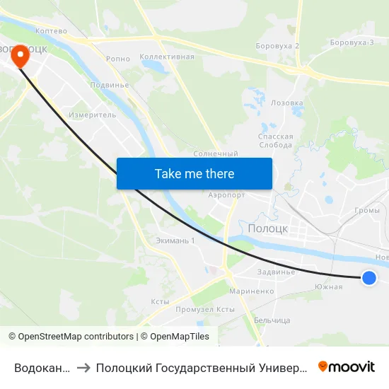 Водоканал to Полоцкий Государственный Университет map