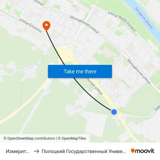 Измеритель to Полоцкий Государственный Университет map