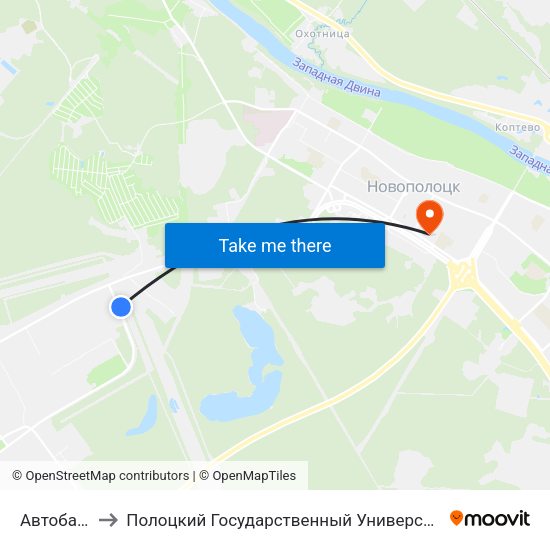 Автобаза to Полоцкий Государственный Университет map