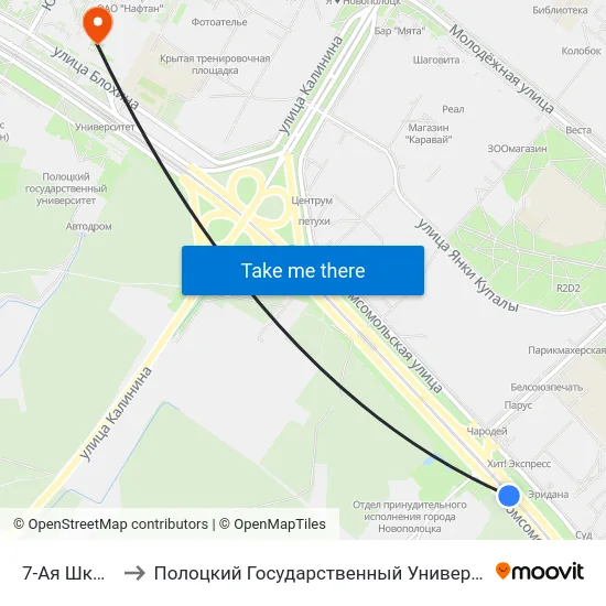 7-Ая Школа to Полоцкий Государственный Университет map