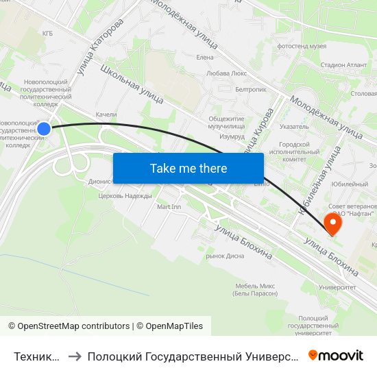 Техникум to Полоцкий Государственный Университет map